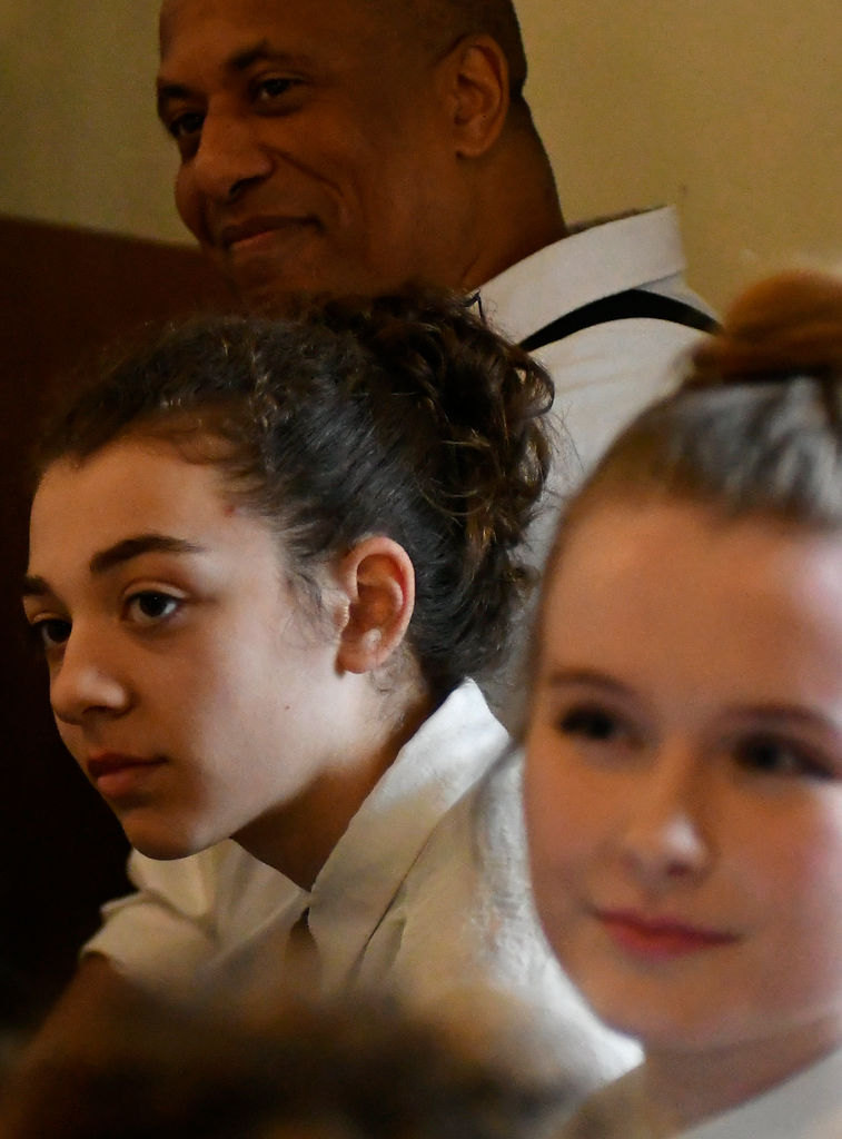 Jon Herbert, Amari Snead and Emalee Flatness listen to "The Milly Project"